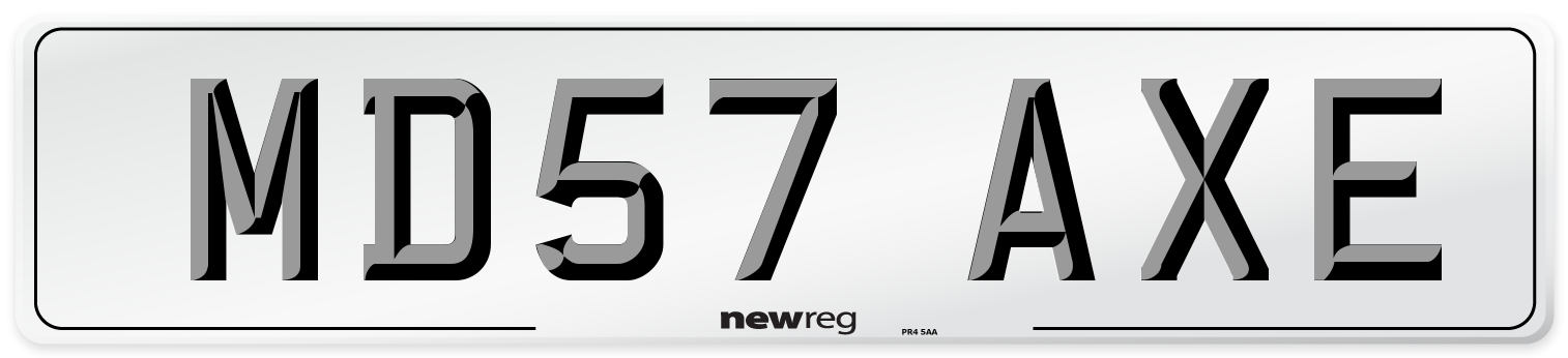 MD57 AXE Number Plate from New Reg